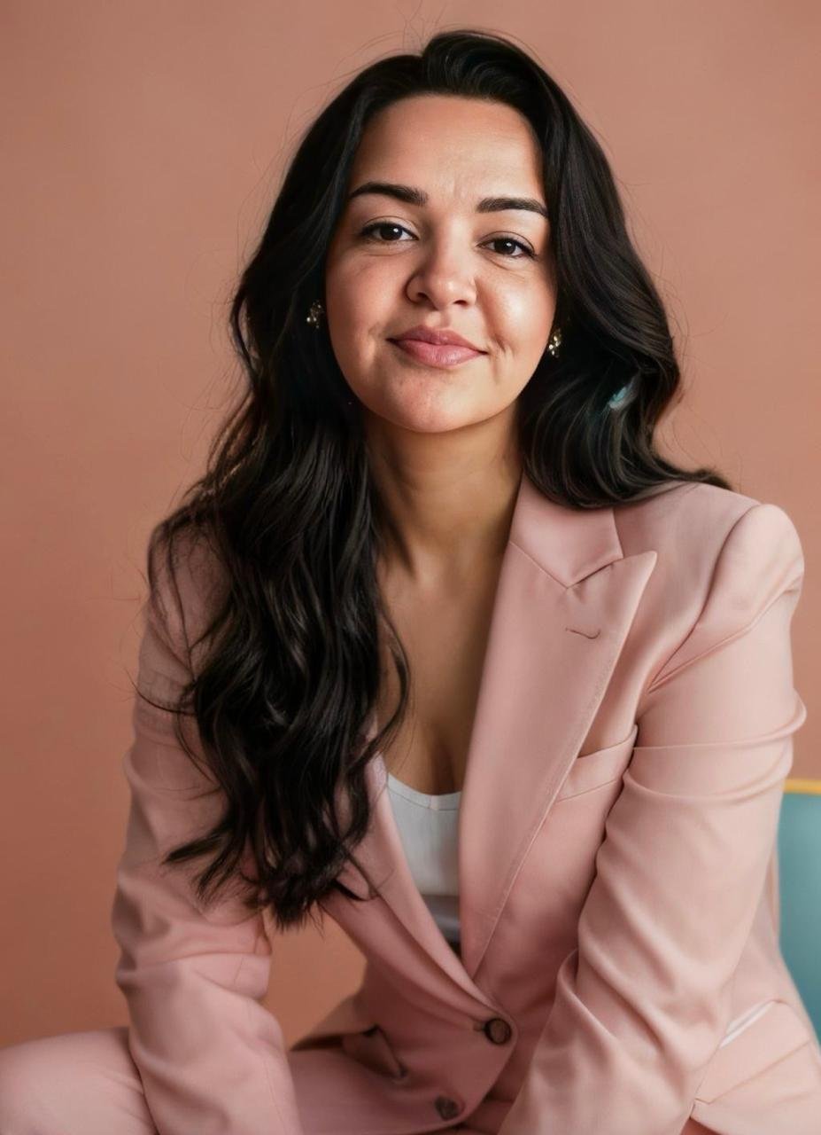 Vanessa Sanfer sorrindo de forma acolhedora